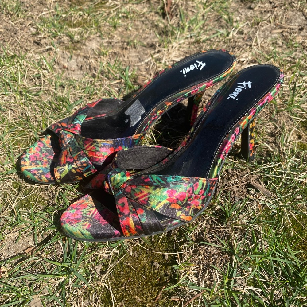 Floral Women's Summer Vibrant Kitten Heels by Fioni